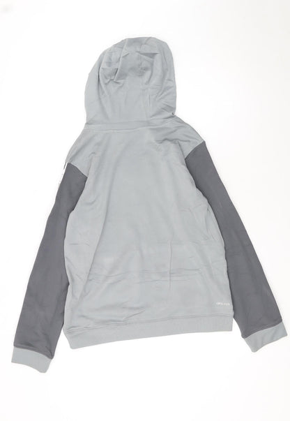 Nike Boys Grey Dri-Fit XL Pullover Hoodie with Logo Sleeves