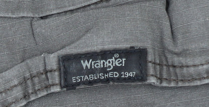 Wrangler Men's Grey Cargo Shorts Size 42 Regular Fit Cotton Blend