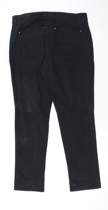 Lee Women Black Straight Jeans Size 16 Stretch Denim