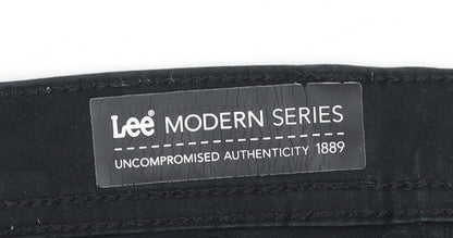 Lee Women Black Straight Jeans Size 16 Stretch Denim