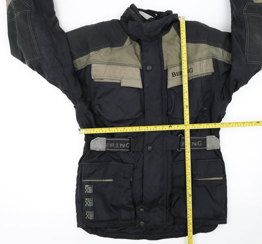 Bering Men’s Black Motorcycle Jacket M Waterproof Windproof Reflective