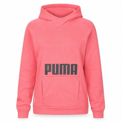 Puma Women's Pink Pullover Hoodie Small Logo Sweatshirt