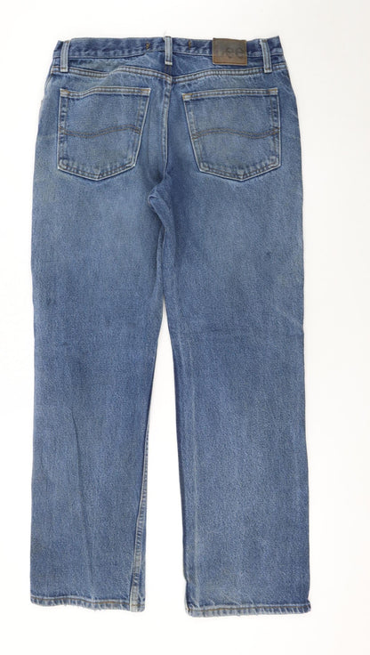 Lee Men's Blue Straight Leg Regular Fit Denim Jeans 33W 32L