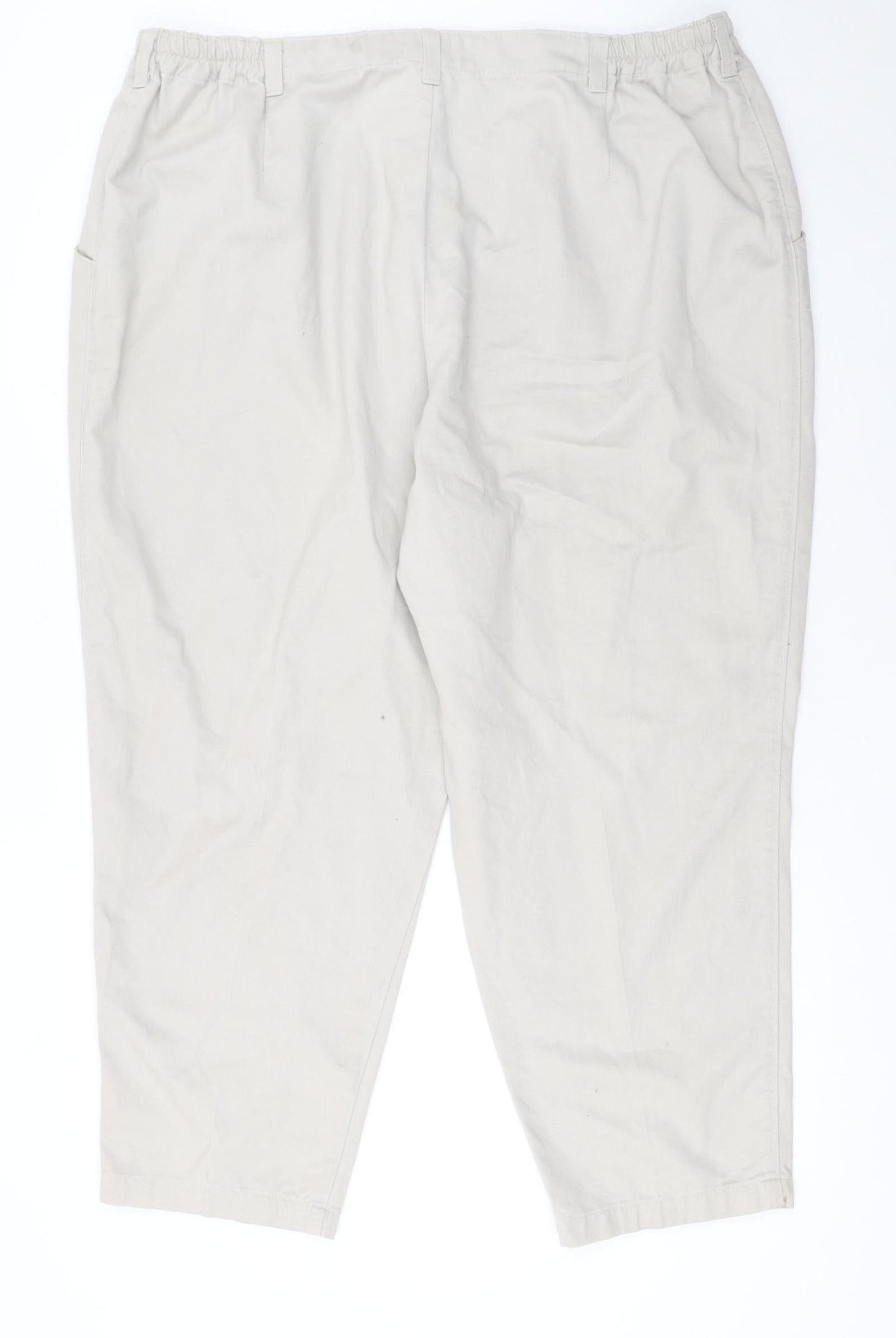 Lee Womens Beige Chino Trousers Size 22 Petite Cotton Pleated