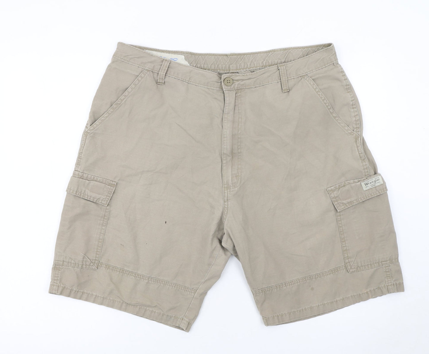 Wrangler Men's Beige Cargo Shorts Size 38 Regular Fit Cotton