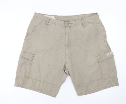 Wrangler Men's Beige Cargo Shorts Size 38 Regular Fit Cotton