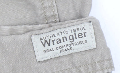 Wrangler Men's Beige Cargo Shorts Size 38 Regular Fit Cotton