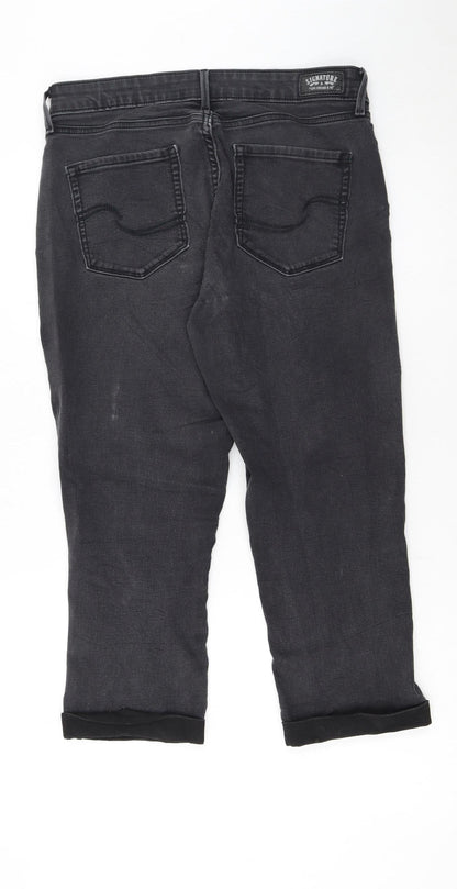 Levi Strauss Women Black Capri Jeans Size 12 Slim Fit Denim