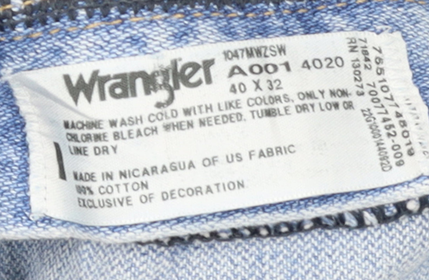 Wrangler Women Blue Straight Leg Vintage Denim Jeans Size 20