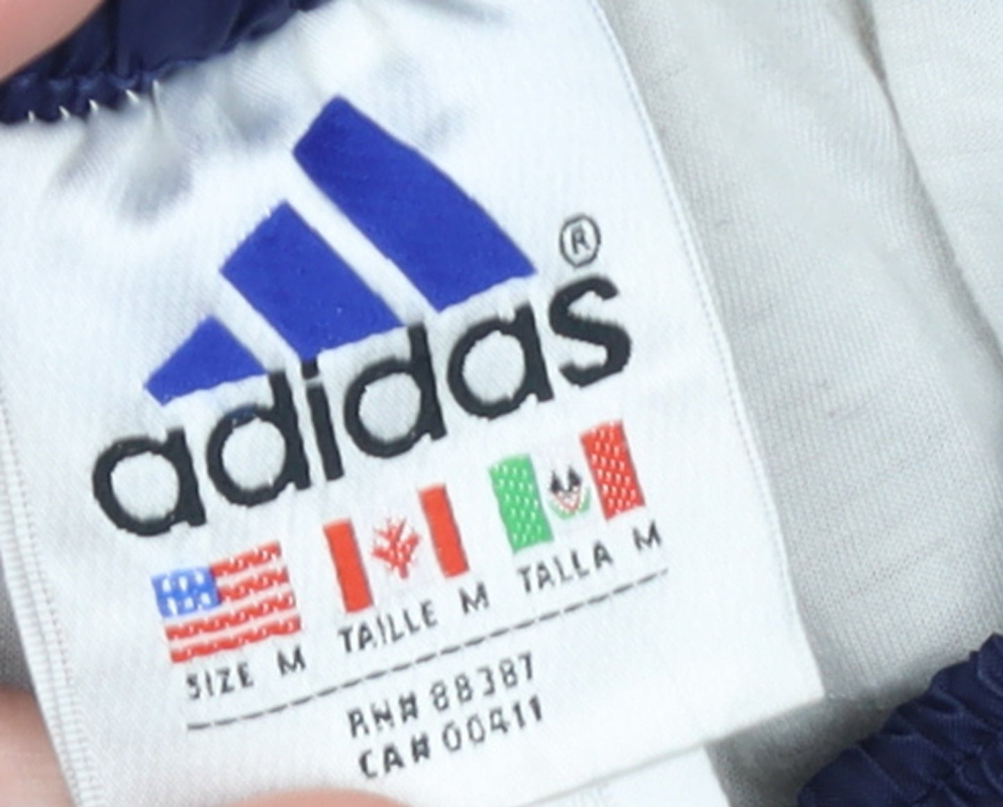 Adidas Men's Blue Track Pants M Elastic Waist Snap Side Stripe
