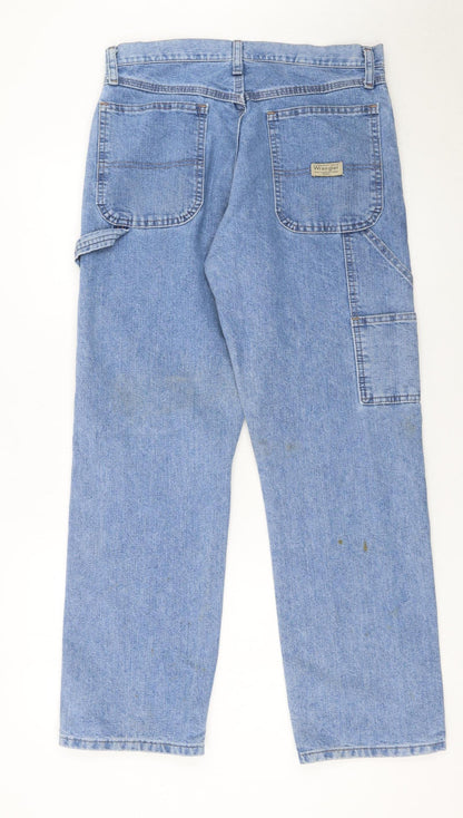 Wrangler Women's Blue Straight Leg Carpenter Jeans Size 12