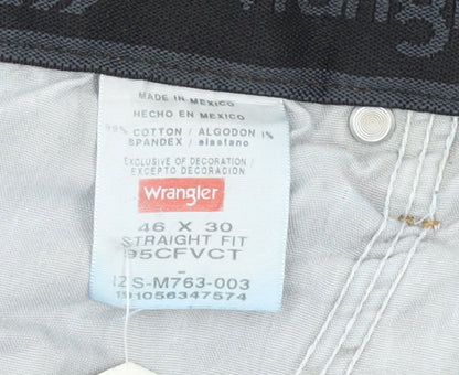 Wrangler Men's Blue Straight Fit Denim Jeans 46W 30L