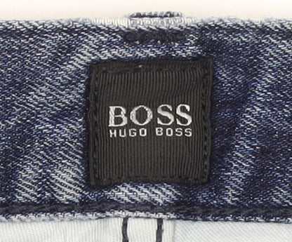 Hugo Boss Men's Blue Straight Denim Jeans 38x34 Classic Fit