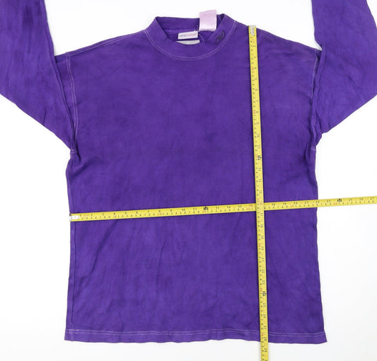 Reebok Women Purple Cotton Long Sleeve Crew Neck Pullover Sweatshirt M