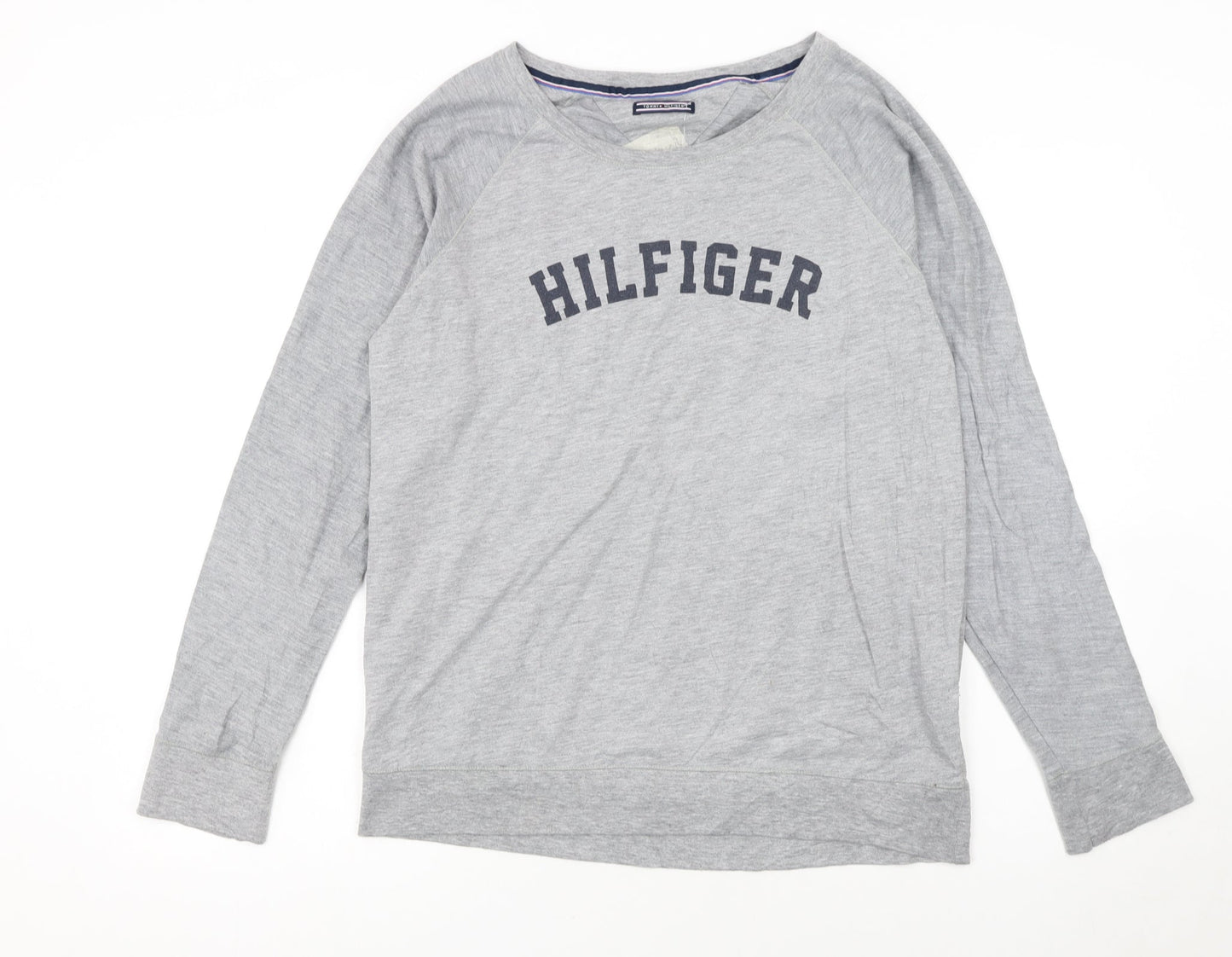 Tommy Hilfiger Women Grey L Pullover Sweatshirt Classic Logo