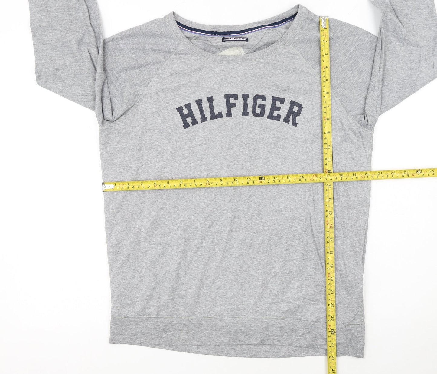 Tommy Hilfiger Women Grey L Pullover Sweatshirt Classic Logo