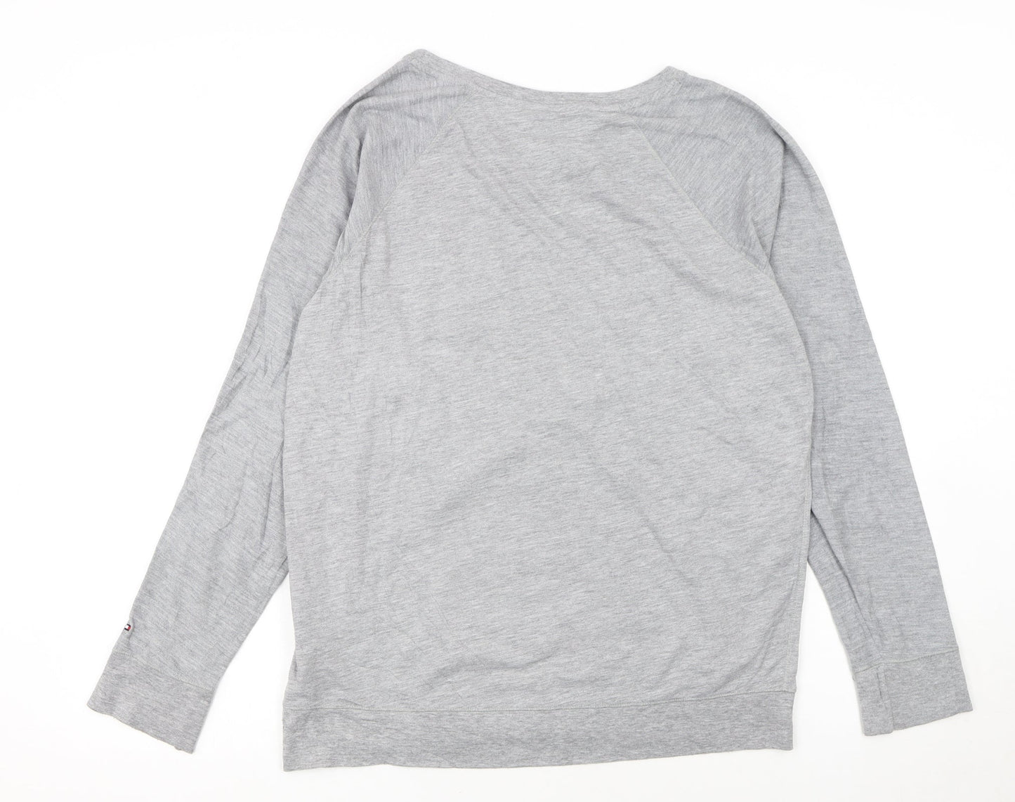 Tommy Hilfiger Women Grey L Pullover Sweatshirt Classic Logo