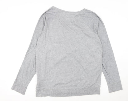 Tommy Hilfiger Women Grey L Pullover Sweatshirt Classic Logo