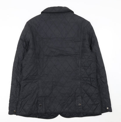 Barbour Women's Black Quilted Mid-Length Jacket Size 14