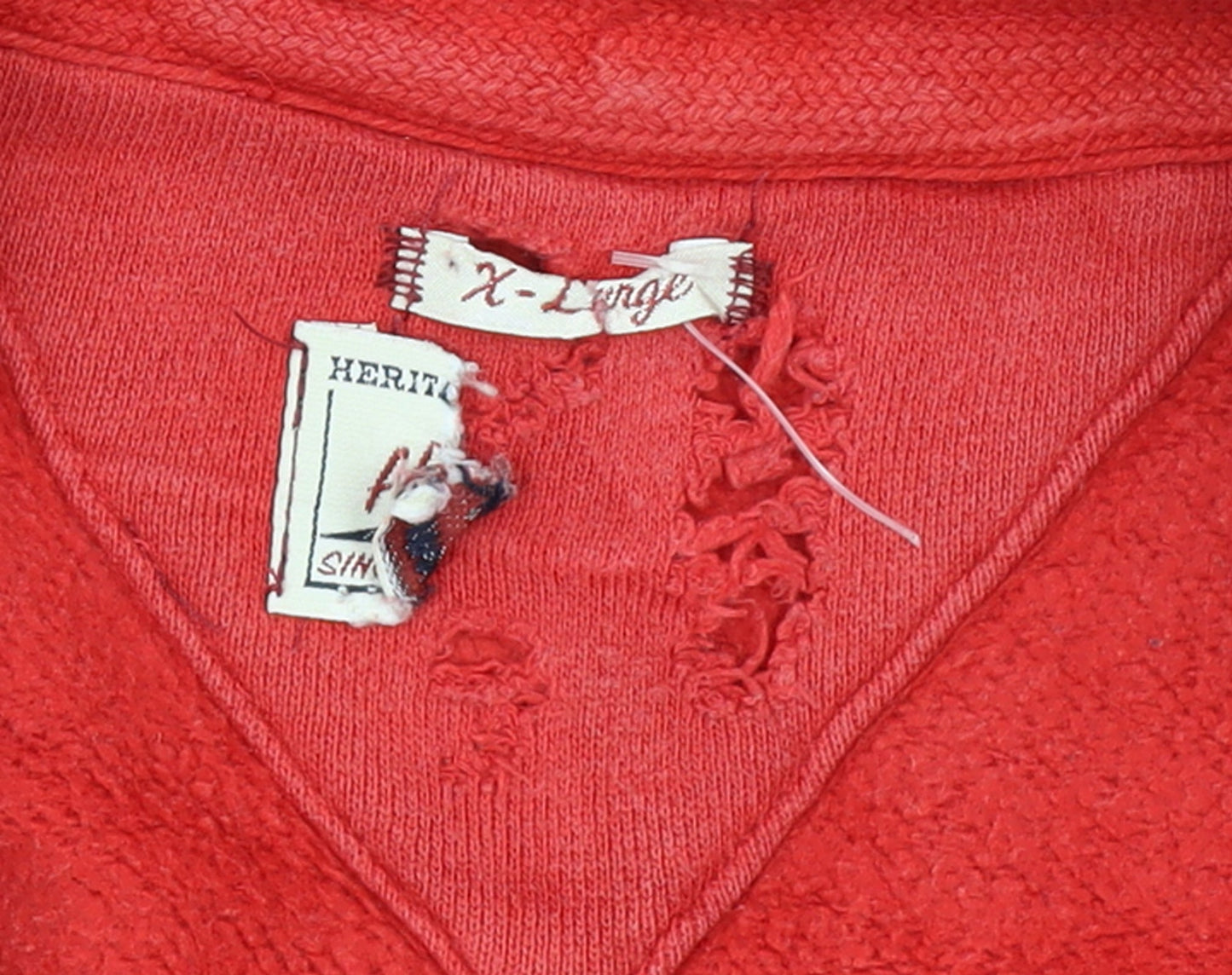 Tommy Hilfiger Men’s Red Full Zip Hoodie XL Fleece Logo Sweatshirt