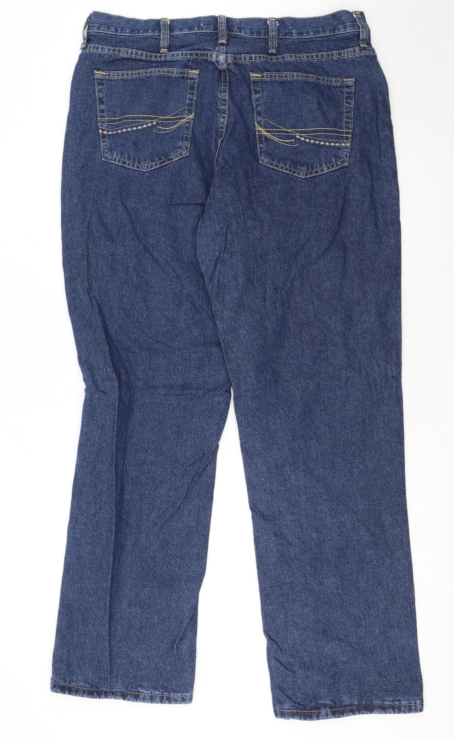 Wrangler Men's Blue 16x32 Straight Leg Denim Jeans