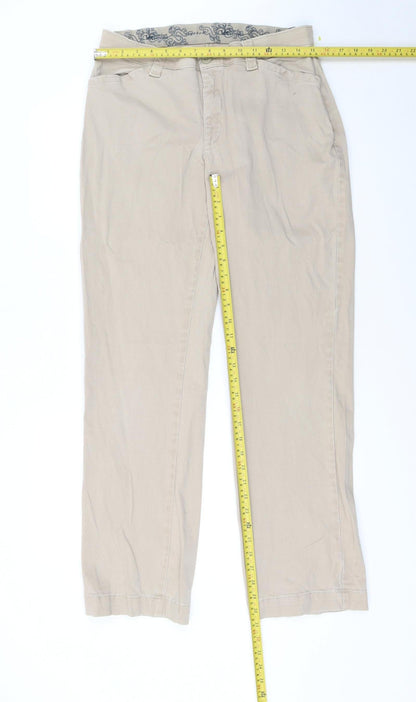 Lee Women's Beige Chino Trousers Size 10 Regular Stretch Comfort Waistband