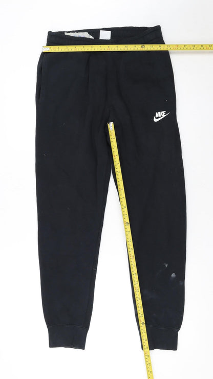 Nike Men’s Black Jogger Trousers Small Fleece Tapered Fit