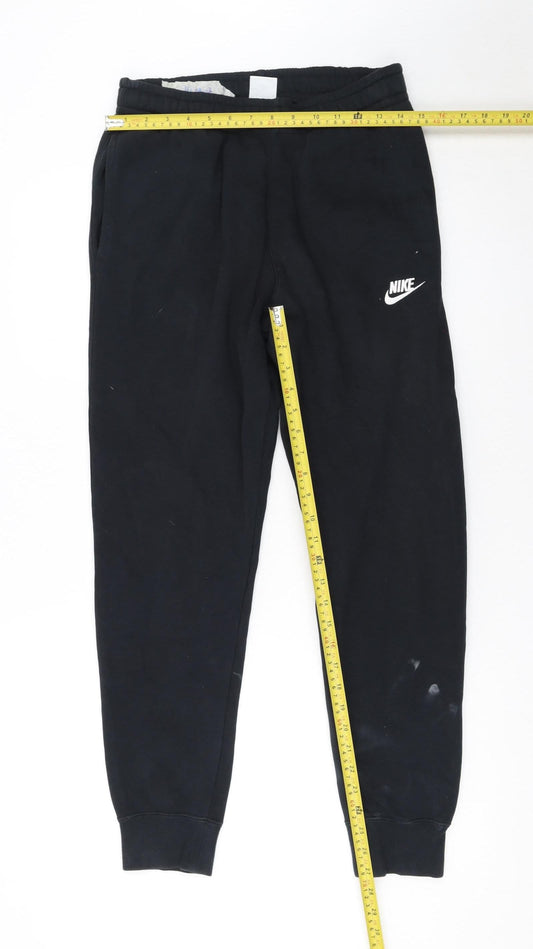 Nike Men’s Black Jogger Trousers Small Fleece Tapered Fit
