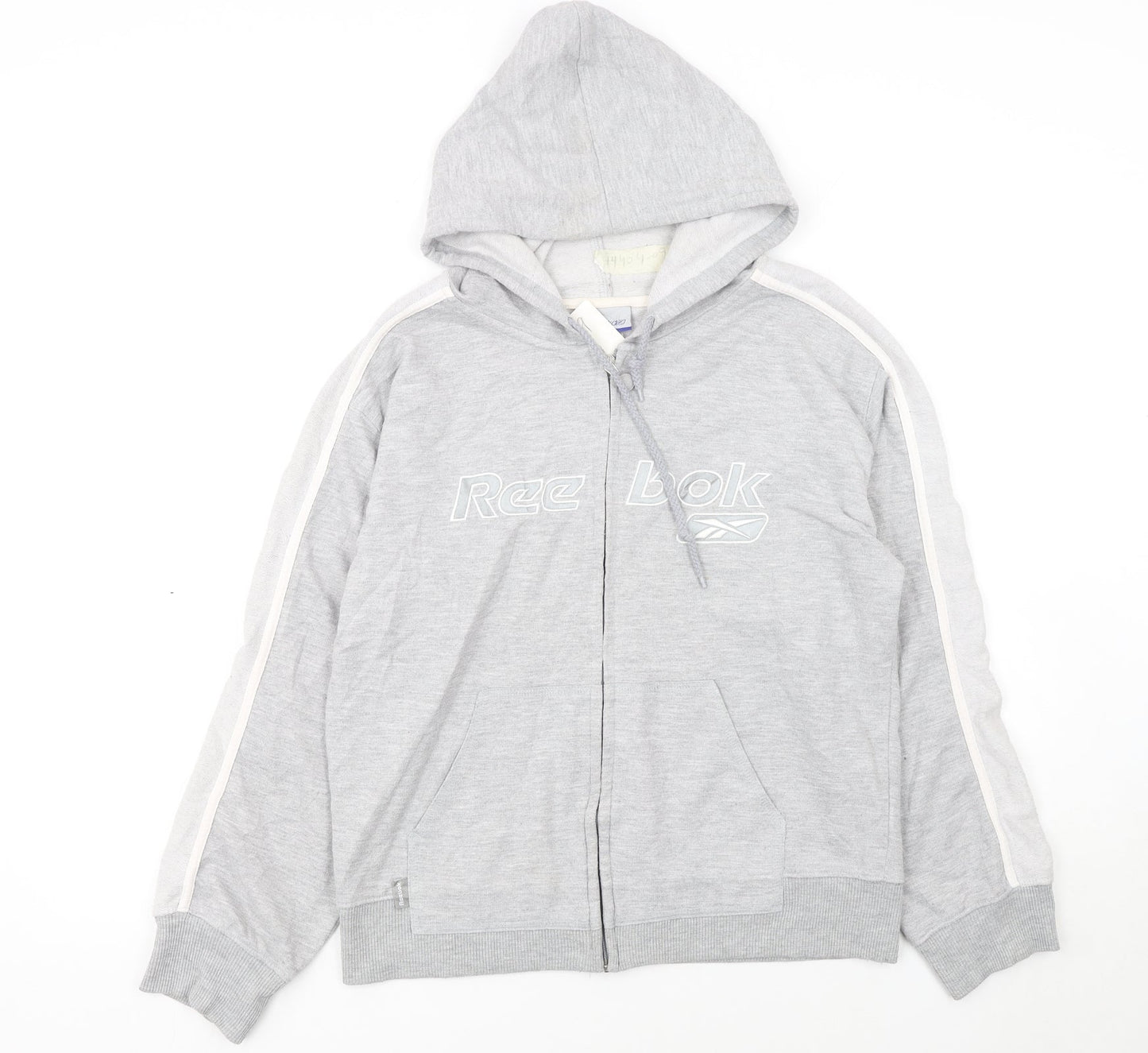 Reebok Women’s Grey Full Zip Hoodie Size 16 XL Drawstring Pockets Casual