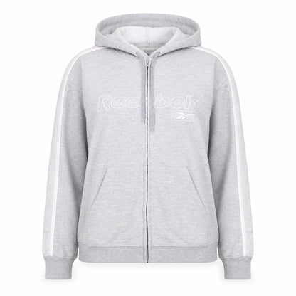 Reebok Women’s Grey Full Zip Hoodie Size 16 XL Drawstring Pockets Casual