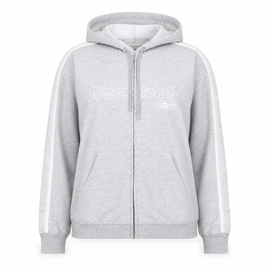 Reebok Women’s Grey Full Zip Hoodie Size 16 XL Drawstring Pockets Casual