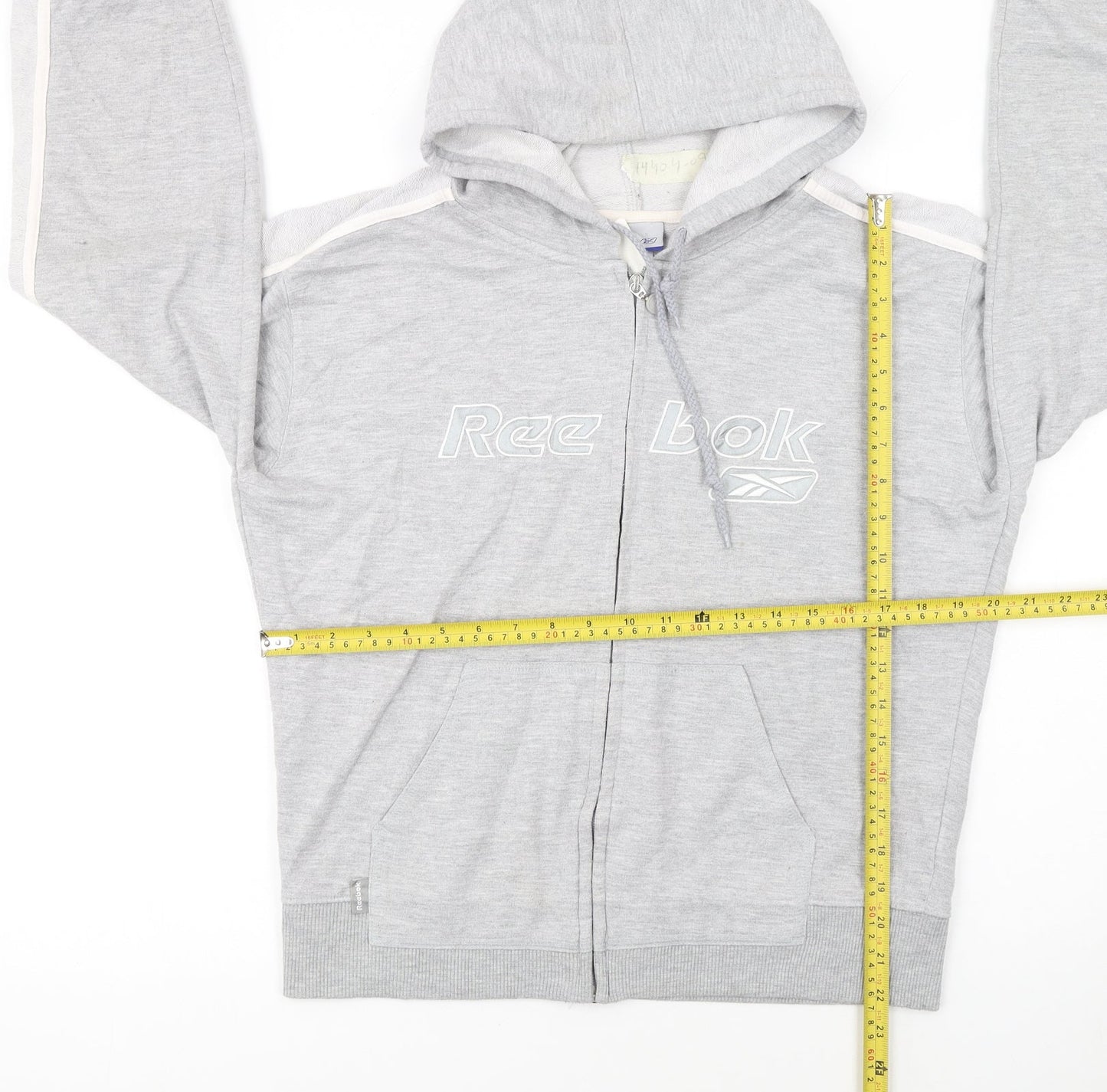 Reebok Women’s Grey Full Zip Hoodie Size 16 XL Drawstring Pockets Casual