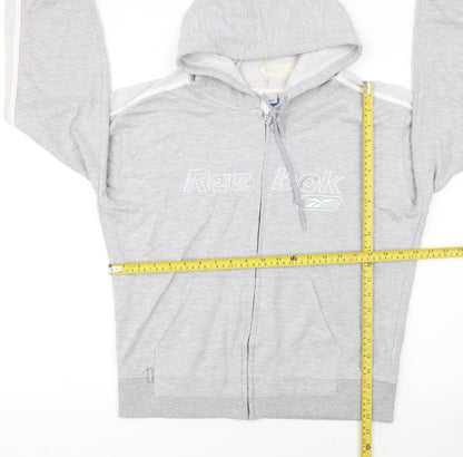 Reebok Women’s Grey Full Zip Hoodie Size 16 XL Drawstring Pockets Casual