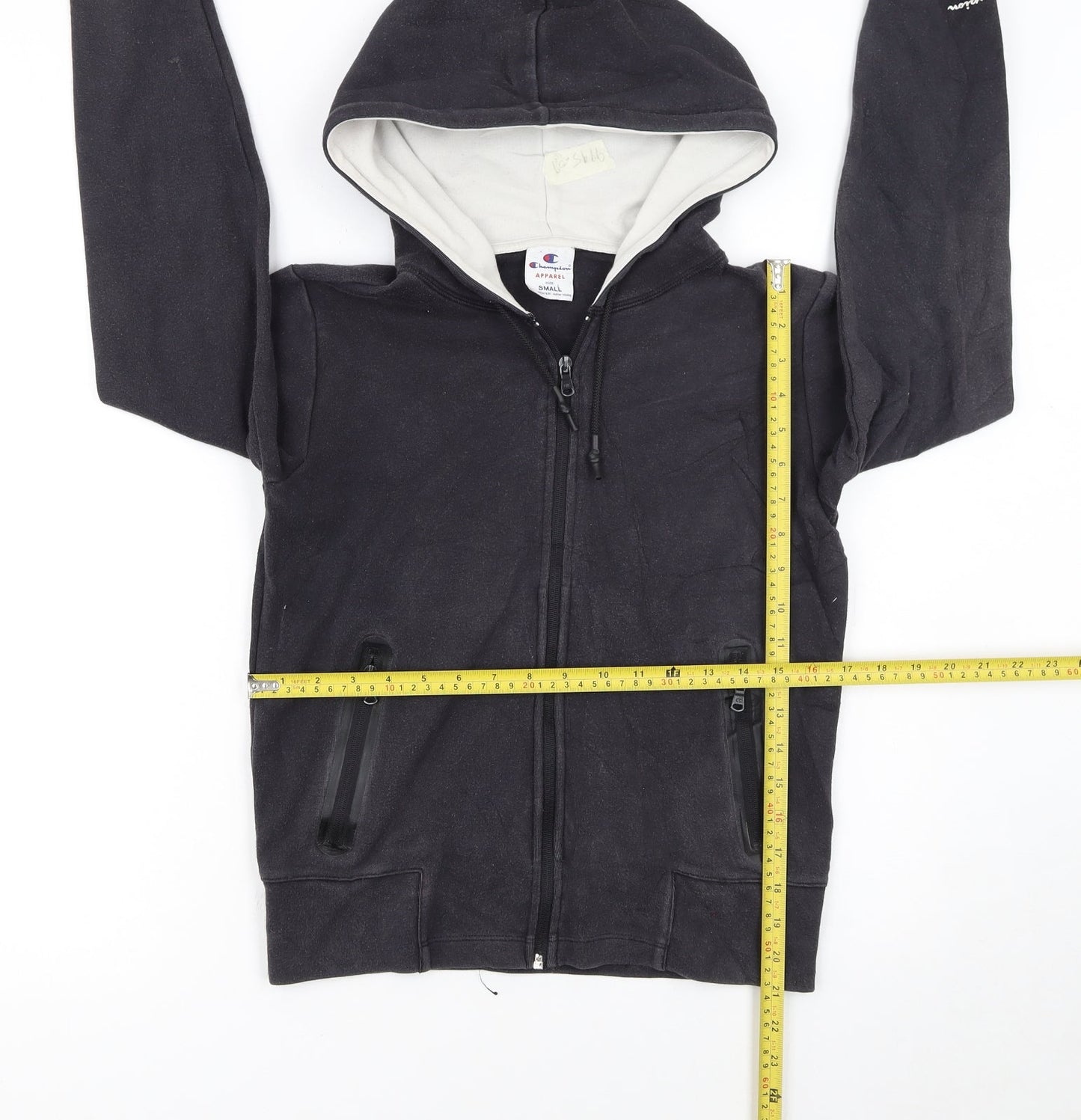 Champion Women's Black Small Full Zip Hoodie Fleece Lined Casual