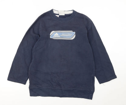 Adidas Boys Navy Blue Crew Neck Sweatshirt Size 12-13 Years Casual