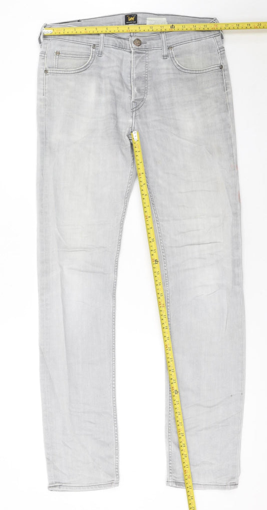 Lee Men’s Grey Powell Straight Fit Denim Jeans W32 L34