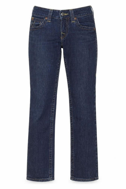 True Religion Women Blue Slim Straight Jeans Size 25 Denim USA Made