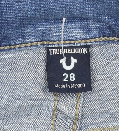 True Religion Women's Blue Distressed Skinny Jeans Size 28