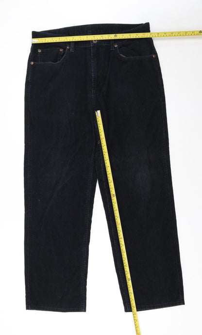 L.L.Bean Men's Black Corduroy Trousers Size 34x30 Straight Fit
