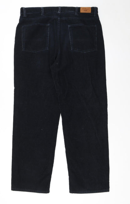 L.L.Bean Men's Black Corduroy Trousers Size 34x30 Straight Fit