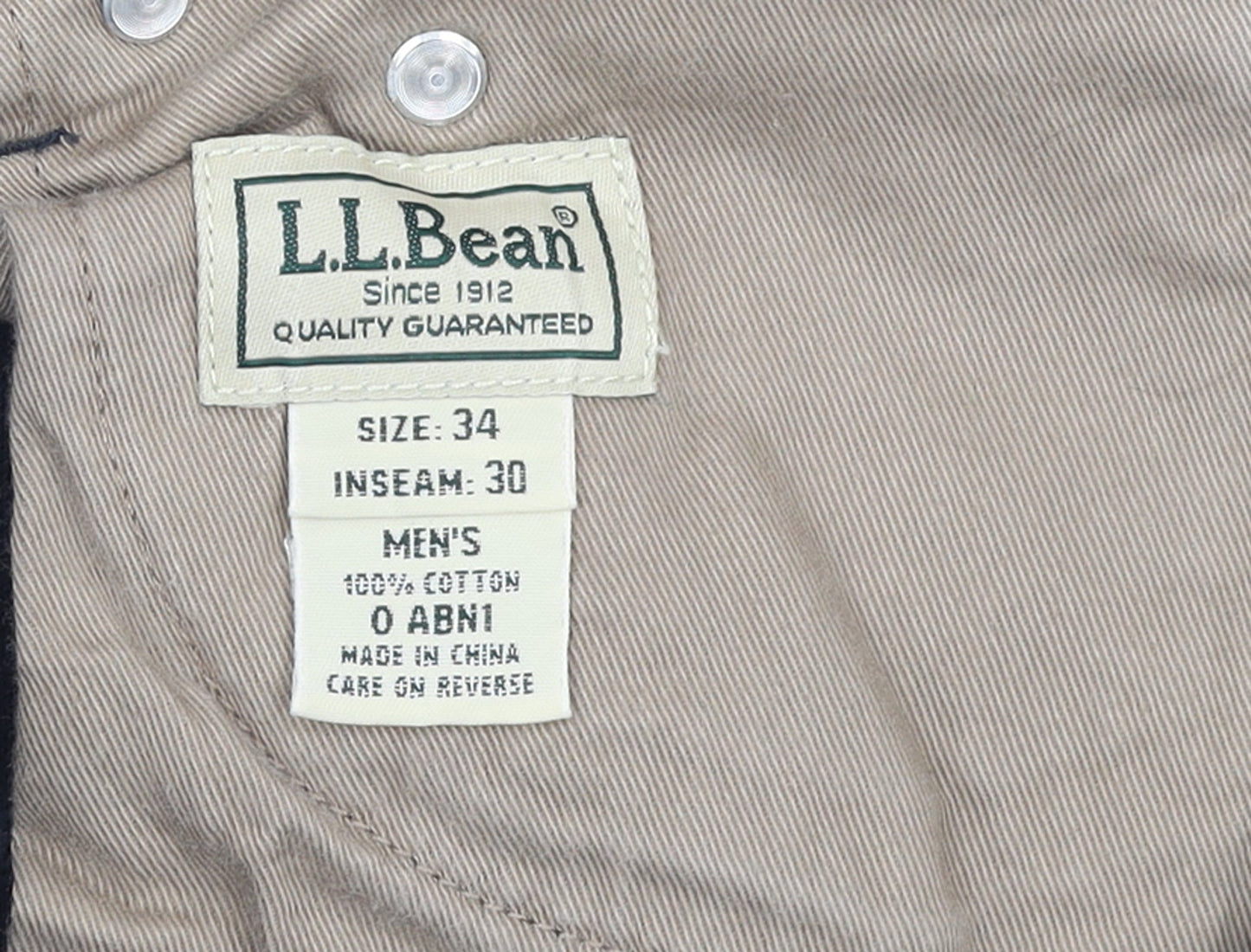 L.L.Bean Men's Black Corduroy Trousers Size 34x30 Straight Fit