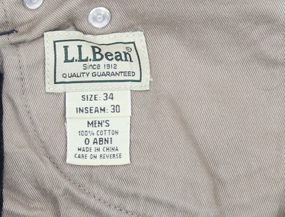 L.L.Bean Men's Black Corduroy Trousers Size 34x30 Straight Fit