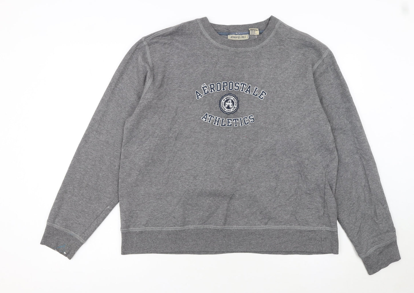 Aeropostale Women's Grey Pullover Sweatshirt XL Cotton Blend Athletics Logo