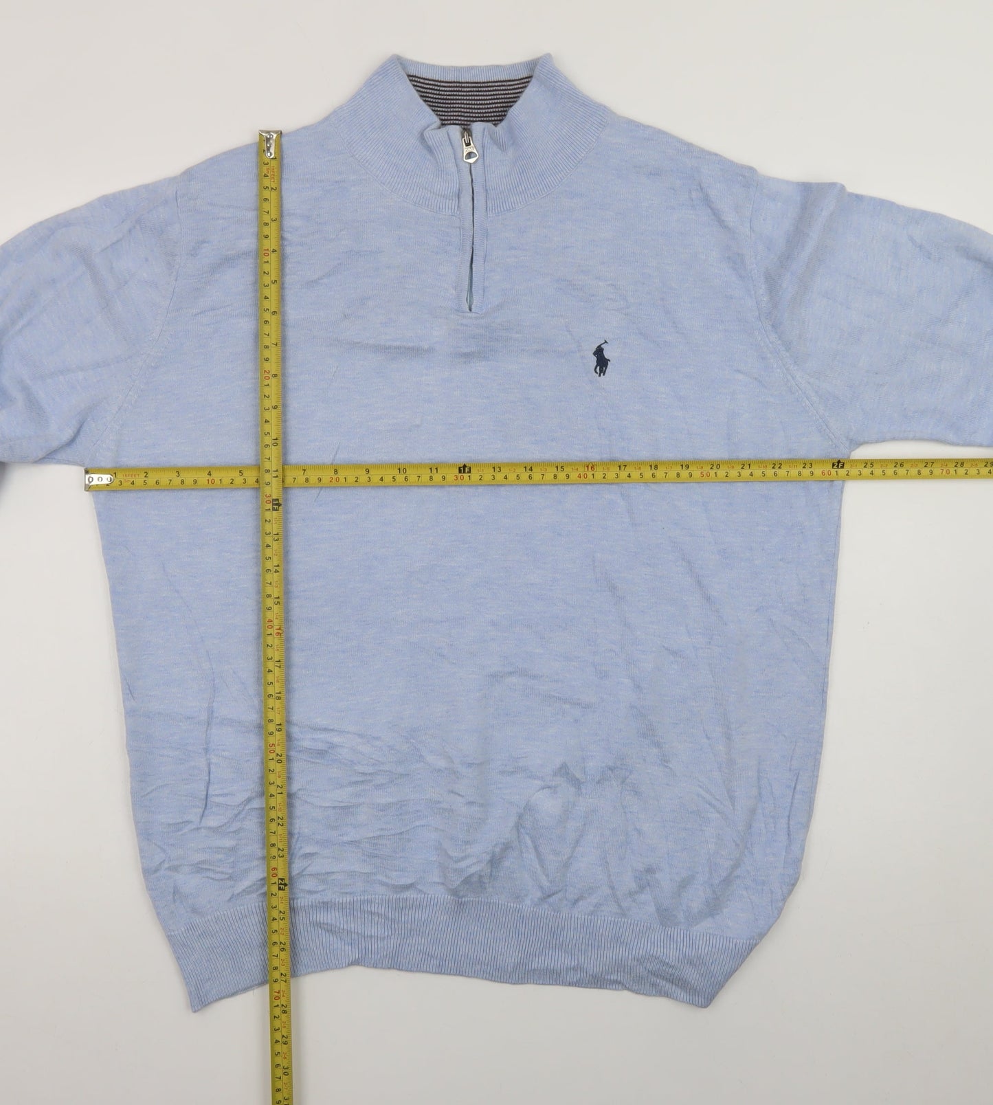 Polo Ralph Lauren Men’s Blue Cotton 2XL 1/4 Zip Jumper