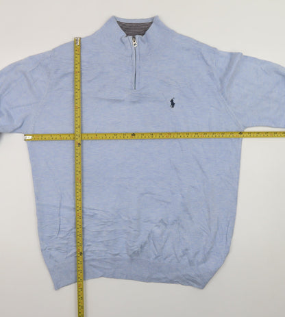 Polo Ralph Lauren Men’s Blue Cotton 2XL 1/4 Zip Jumper
