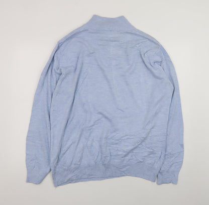 Polo Ralph Lauren Men’s Blue Cotton 2XL 1/4 Zip Jumper