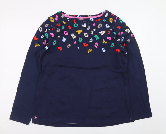 Joules Women’s Navy Long Sleeve Cotton T-Shirt UK14 Multicoloured Print