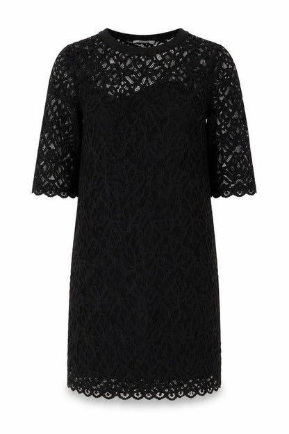 Pieces Women Black Lace Shift Knee Length Dress Size S