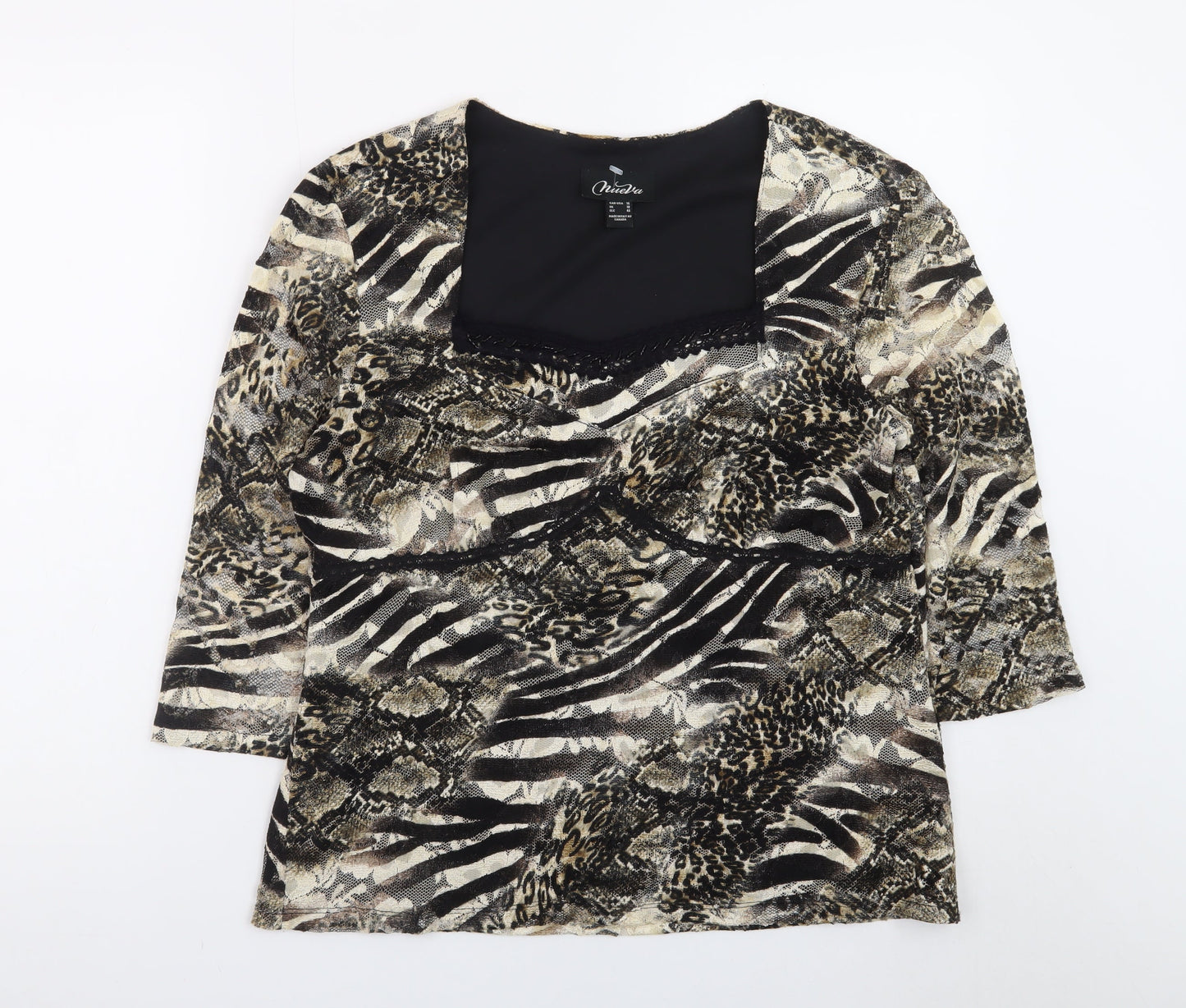 Nueva Women's Multicoloured Animal Print Tunic Blouse UK 18
