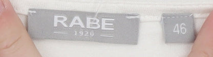 Rabe Women's Ivory 3/4 Sleeve Zip Neck Blouse Size 18